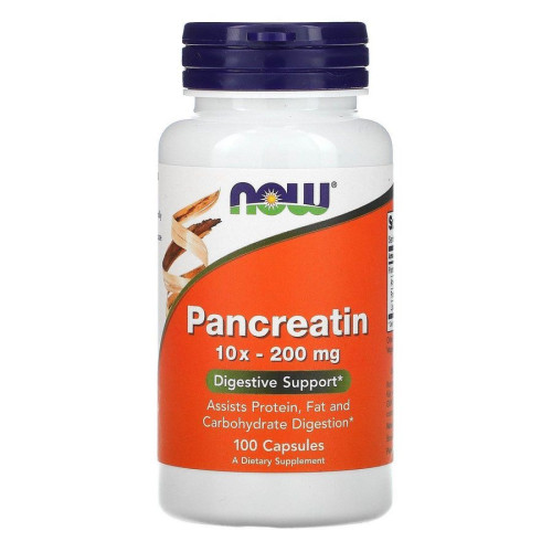 Панкреатин Now Foods (Pancreatin 10X) 200 мг 100 капсул