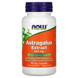 Экстракт астрагала Now Foods (Astragalus 70% Extract) 500 мг 90 растительных капсул