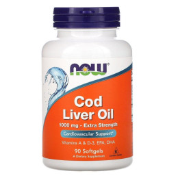 Масло печени трески Now Foods (Cod Liver Oil 1000 мг 90 капсул