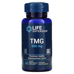 ТМГ триметилглицин Life Extension (TMG) 500 мг 60 вегетарианских капсул