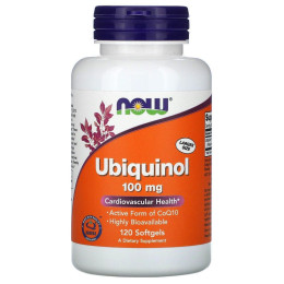 Убихинол Now Foods (Ubiquinol) 100 мг 120 капсул