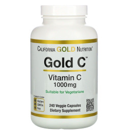 Витамин С California Gold Nutrition (Gold C Vitamin C) 1000 мг 240 растительных капсул