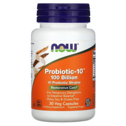 Пробиотики Now Foods (Probiotic-10) 100 миллиардов 30 вегетарианских капсул