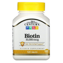 Биотин 21st Century (Biotin) 10000 мкг 120 таблеток