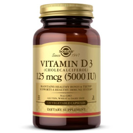 Вітамін Д3 Solgar (Vitamin D3) 5000 МО 120 капсул