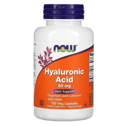 Гіалуронова кислота Now Foods (Hyaluronic Acid) 50 мг 120 капсул