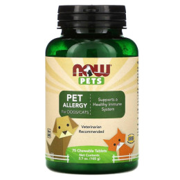 Витамины от аллергии у животных Now Foods (Pets Pet Allergy) 75 жевательных таблеток