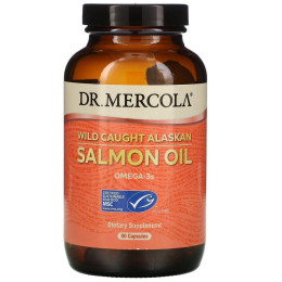 Жир дикого аляскинского лосося Dr. Mercola (Wild Caught Alaskan Salmon Oil) 1000 мг 90 капсул