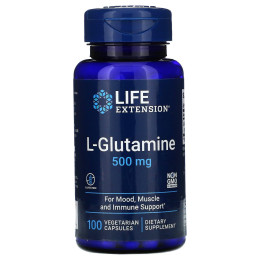 L-глютамин, L-Glutamine, Life Extension, 100 капсул