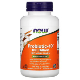 Пробиотики Now Foods (Probiotic-10) 100 миллиардов 60 вегетарианских капсул