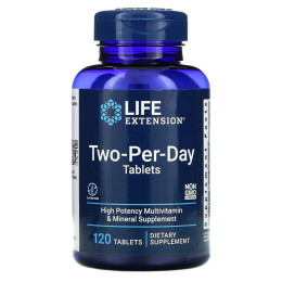 Мультивитамины, две в день, Two-Per-Day Tablets, Life Extension, 120 таблеток