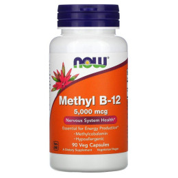 Витамин В12 Now Foods (Methyl B-12) 5000 мкг 90 капсул