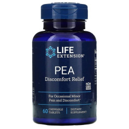 Для случайного незначительного боли и дискомфорта, PEA от боли, PEA Discomfort Relief, Life Extension, 60 жевательных таблеток