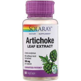 Экстракт листьев артишока, Artichoke Leaf Extract, Solaray, 300 мг, 60 вегетарианских капсул