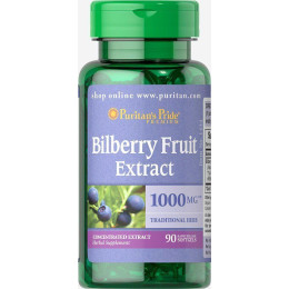 Черника, Bilberry 4:1 Extract, Puritan's Pride, 1000 мг, 90 капсул