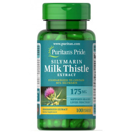 Молочный чертополох стандартизированный, Milk Thistle Standardized, Puritan's Pride, 175 мг, 100 капсул