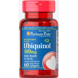 Убихинол, Ubiquinol, Puritan's Pride, 100 мг, 60 капсул