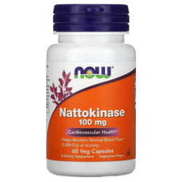 Наттокиназа Now Foods (Nattokinase) 100 мг 60 капсул