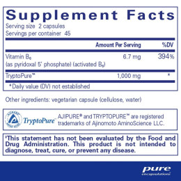 Триптофан Pure Encapsulations (L-Tryptophan) 90 капсул