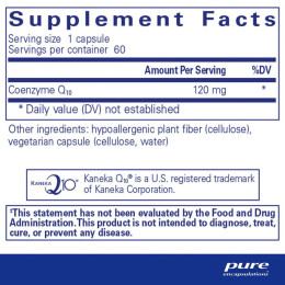 Коэнзим Q10 Pure Encapsulations (CoQ10) 120 мг 60 капсул