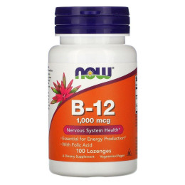 Витамин B12 и фолиевая кислота Now Foods (Vitamin B-12 Folic Acid) 1000 мкг 100 леденцов