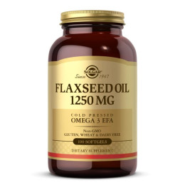 Льняное масло Solgar (Flaxseed Oil) 1250 мкг 100 гелевых капсул