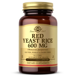 Красный дрожжевой рис Solgar (Red Yeast Rice) 600 мг 60 капсул