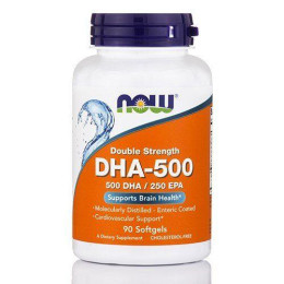 Рыбий жир двойная сила Now Foods (DHA-500) 90 капсул