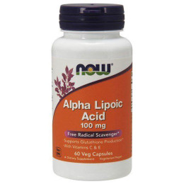 Альфа-липоевая кислота Now Foods (Alpha Lipoic Acid) 100 мг 60 капcул