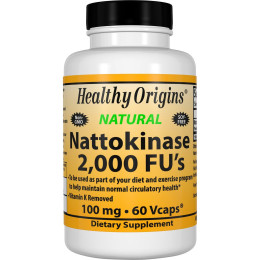 Наттокиназа, Nattokinase, Healthy Origins, 100 мг, 60 капсул