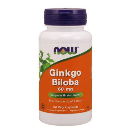 Гинкго Билоба Now Foods (Ginkgo Biloba) 60 мг 60 капсул