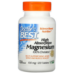 Магний с высокой усваиваемостью Doctor's Best (High Absorption Magnesium) 120 таблеток