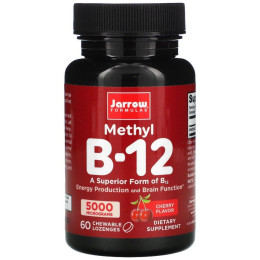 Витамин В12 Jarrow Formulas (Methyl B12) 5000 мкг 60 леденцов со вкусом вишни