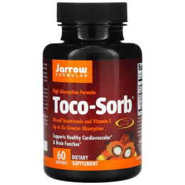 Смесь токотриенолов и витамина Е, Toco-Sorb, Supports Healthy Cardiovascular & Brain Function, Jarrow Formulas, 60 капсул