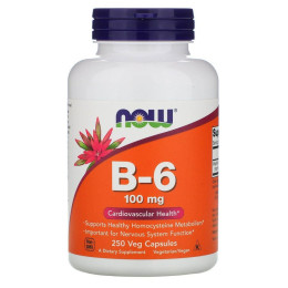 Вітамін В6 Now Foods (Vitamin B-6) 100 мг 250 капсул