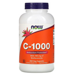 Витамин С с биофлавоноидамы Now Foods (C-1000 Vitamin C with of Bioflavonoids) 1000 мг 250 растительных капсул