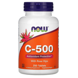 Витамин C-500 с шиповником Now Foods (C-500 With Rose Hips) 250 таблеток