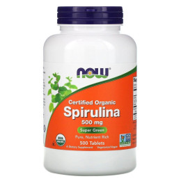 Спіруліна Now Foods (Certified Organic Spirulina) 500 мг 500 таблеток