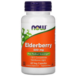 Бузина Now Foods (Elderberry) 500 мг 60 растительных капсул