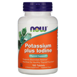 Калій плюс Йод Now Foods (Potassium Plus Iodine) 180 таблеток