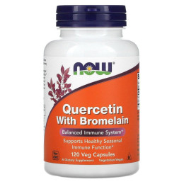 Кверцетин с бромелайном Now Foods (Quercetin with Bromelain) 120 капсул