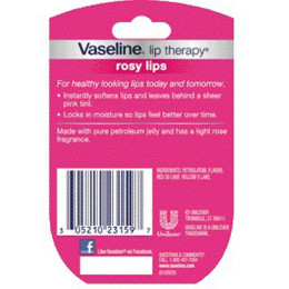 Бальзам для губ рожевий відтінок Vaseline (Lip Therapy Rosy Lip Balm) 7 г