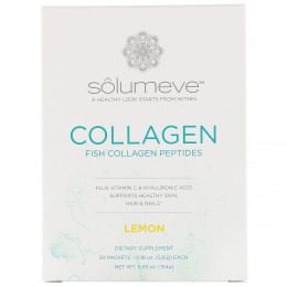 Коллаген пептиды вкус лимона Solumeve (Collagen Peptides) 30 пакетиков по 5,15 г