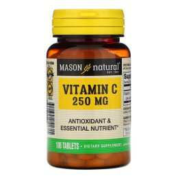 Вітамін С, Vitamin C, Mason Natural, 250 мг, 100 таблеток