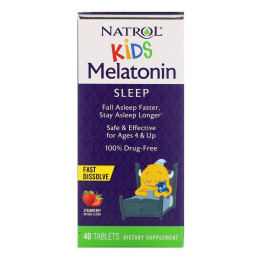 Мелатонин детский жевательный Natrol (Melatonin Kids) со вкусом клубники 1 мг 40 таблеток