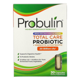 Пробиотики, Total Care Probiotic, Probulin, 20 миллиардов КОЕ, 30 капсул