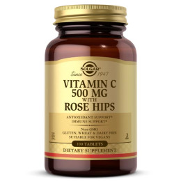 Витамин С с шиповником Solgar (Vitamin C with Rose Hips) 500 мг 100 таблеток