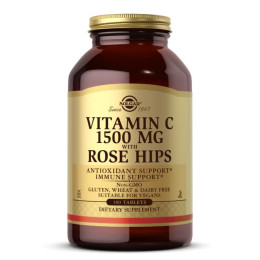 Вітамін С з шипшиною Solgar (Vitamin C With Rose Hips) 1500 мг 180 таблеток