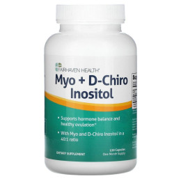 Мио инозитол и Д хироинозитол Fairhaven Health (Myo + D-Chiro Inositol) 120 капсул