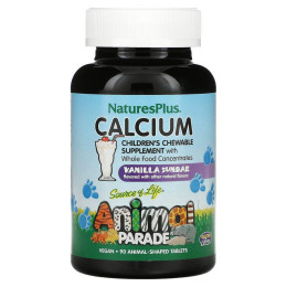 Мультивитамины для детей с кальцием с ванильным вкусом Nature's Plus (Animal Parade Calcium Children's Chewable Supplement Vanilla Sundae) 90 животных